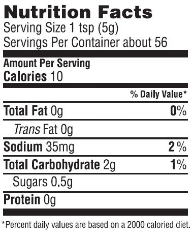 Vermont Maple Country Mustard Nutrition Facts