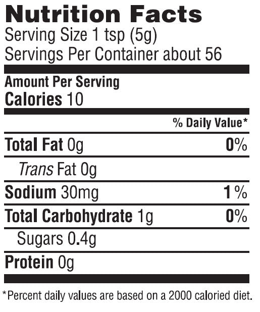 Vermont Maple Horseradish Mustard Nutrition Facts